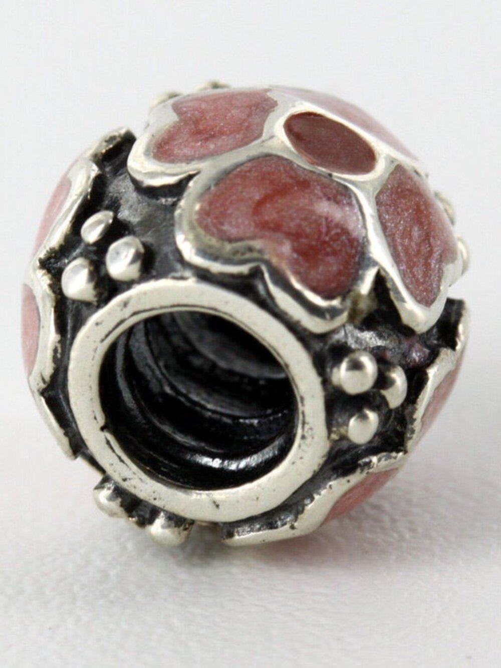 Genuine Pandora Unique Silver Charm – Enamel Red Flower – 790433ER